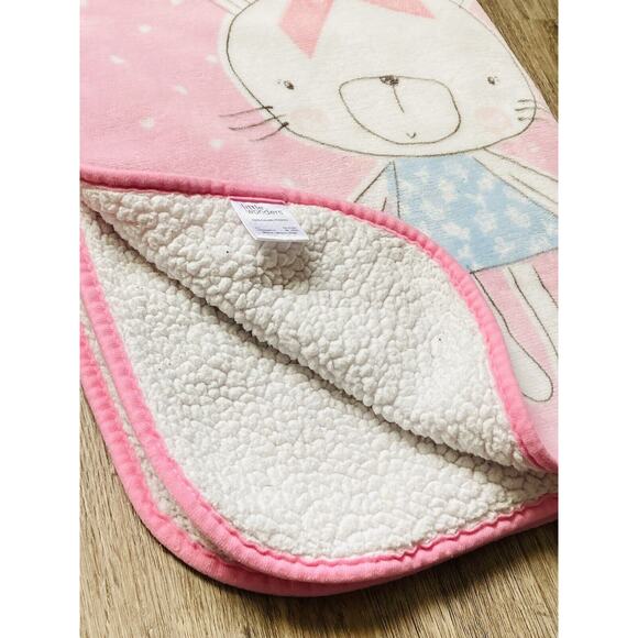 Little Wonders Baby Kids Blanket Bunny Rabbit Sherpa Pink Girl Soft Security - Picture 5 of 10